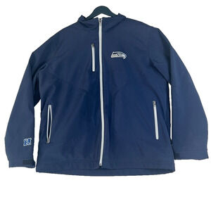 NFL Team Apparel Seattle Seahawks Jacket Mens XL Full Zip Navy Blue Windbreaker